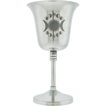 Chalice Stainless Steel w/Engraved Triple Moon - Medium-Earth Fairy Holistics