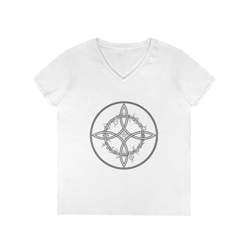 Witch's Knot Wisdom Ladies' V-Neck T-Shirt-Earth Fairy Holistics