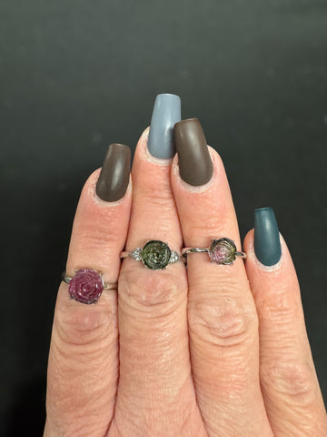 Tourmaline Flower Ring-Earth Fairy Holistics