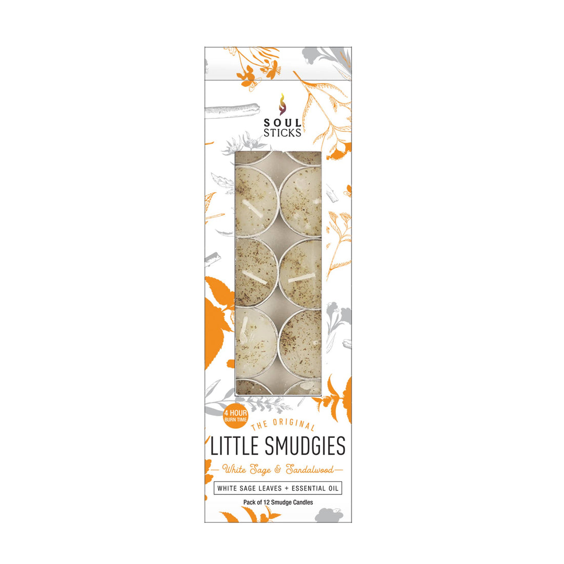 'Little Smudgies' Sandalwood Tealight Smudge Candles (12)-Earth Fairy Holistics