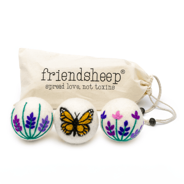 Butterfly Lavender Fields Set of 3 Eco Dryer Balls - MONARCH-Earth Fairy Holistics