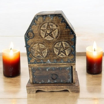 Pentagram Wooden Cupboard-Earth Fairy Holistics