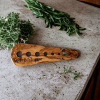 Herb Stripping Tool in Elegant Olive Wood-Earth Fairy Holistics