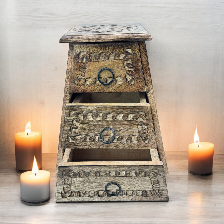 Triple Moon Three Drawer Chest-Earth Fairy Holistics