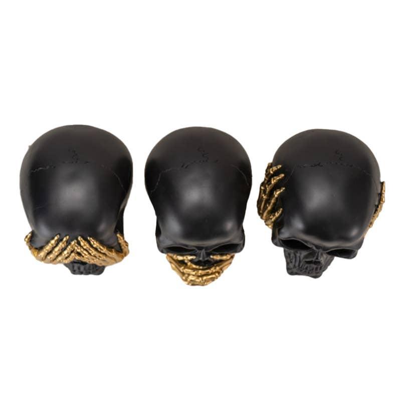 Hear, See, and Speak No Evil Skulls Set-Earth Fairy Holistics