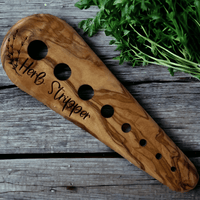 Herb Stripping Tool in Elegant Olive Wood-Earth Fairy Holistics