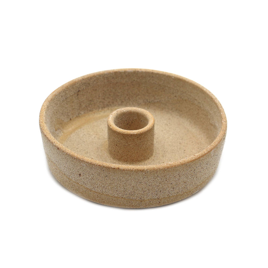 Textured Ceramic Palo Santo Burner (4 in.) - Beige-Earth Fairy Holistics