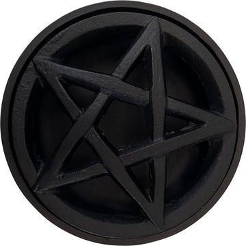 Cast Iron Incense Burner w/ Pentacle Lid (Each)-Earth Fairy Holistics