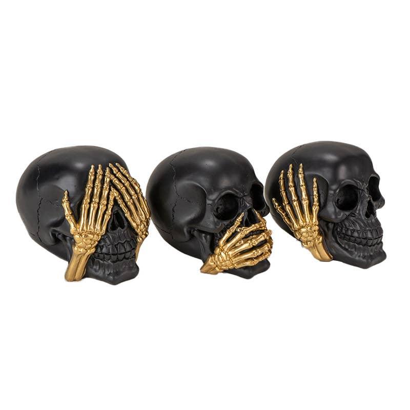 Hear, See, and Speak No Evil Skulls Set-Earth Fairy Holistics