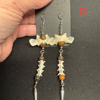 Bone & Stone: Sacred Balance Earrings-Earth Fairy Holistics