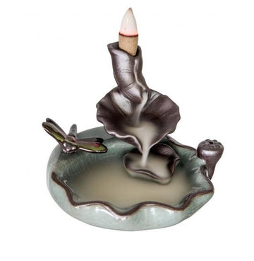 Ceramic Backflow Incense Burner - Dragonfly-Earth Fairy Holistics