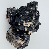 Black Tourmaline Cluster Specimen w/Fluorescent Hyalite Opal - AA Grade-Earth Fairy Holistics