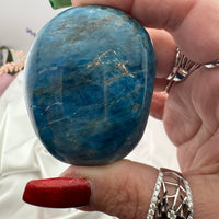 Blue Apatite Palm Stone - AA Grade-Earth Fairy Holistics