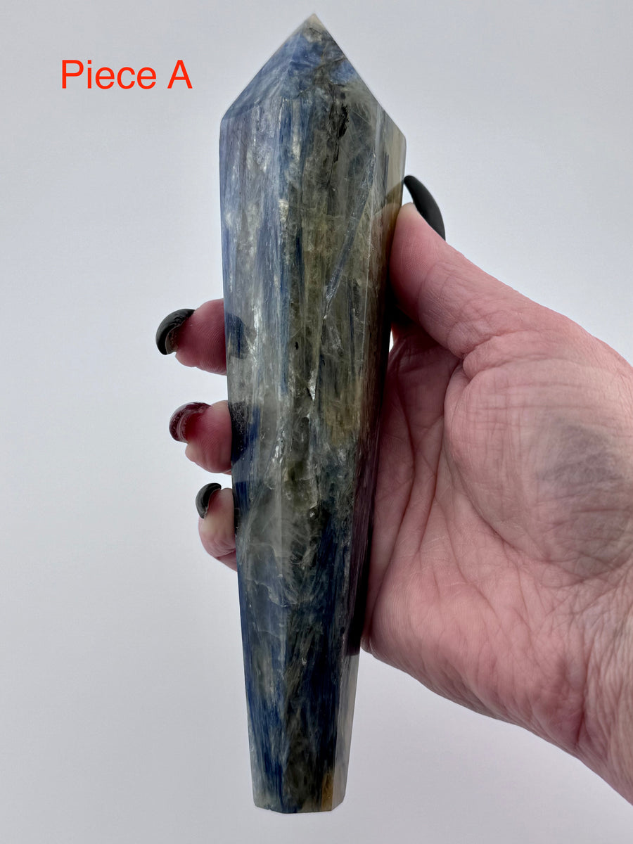 Blue Kyanite with Mixed Quartz Scepter Wand-Handmade Naturals Inc