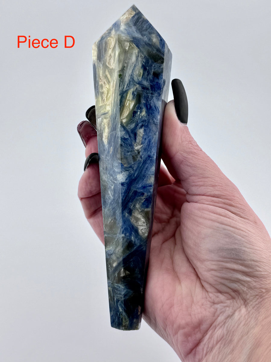 Blue Kyanite with Mixed Quartz Scepter Wand-Handmade Naturals Inc