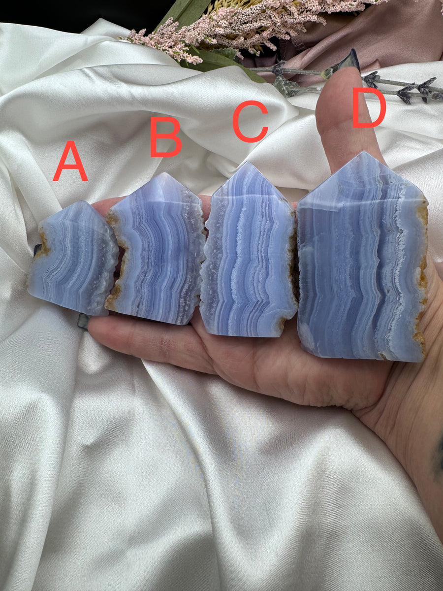 Blue Lace Agate Tower Points-Handmade Naturals Inc