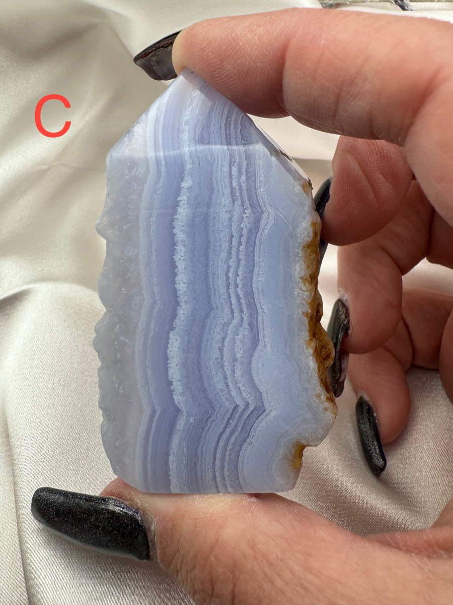 Blue Lace Agate Tower Points-Handmade Naturals Inc