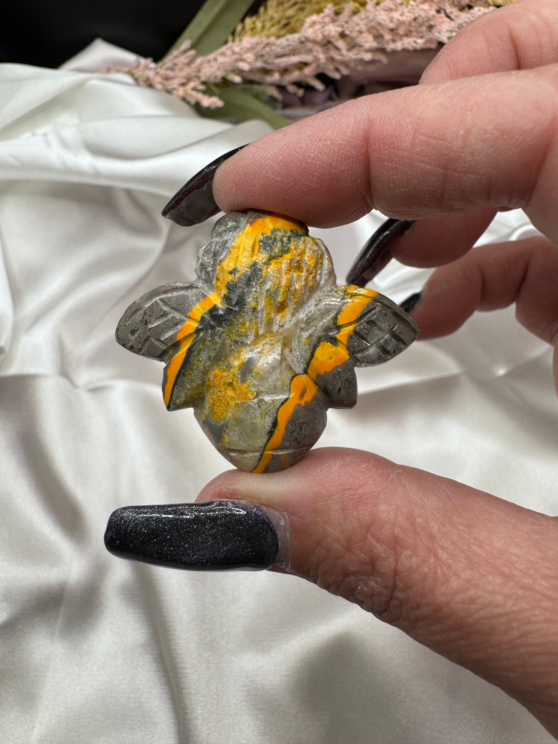 Bumblebee Jasper Bee Carving-Earth Fairy Holistics