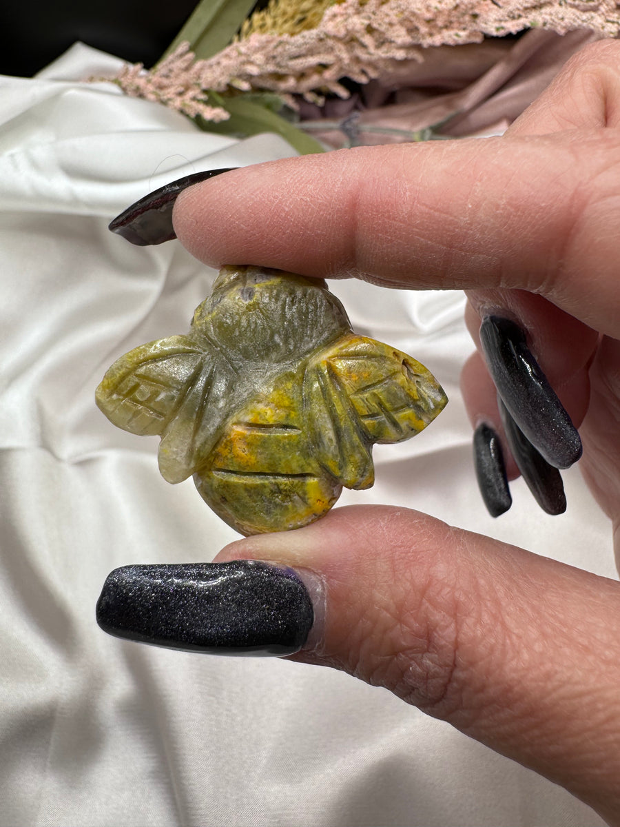 Bumblebee Jasper Bee Carving-Earth Fairy Holistics