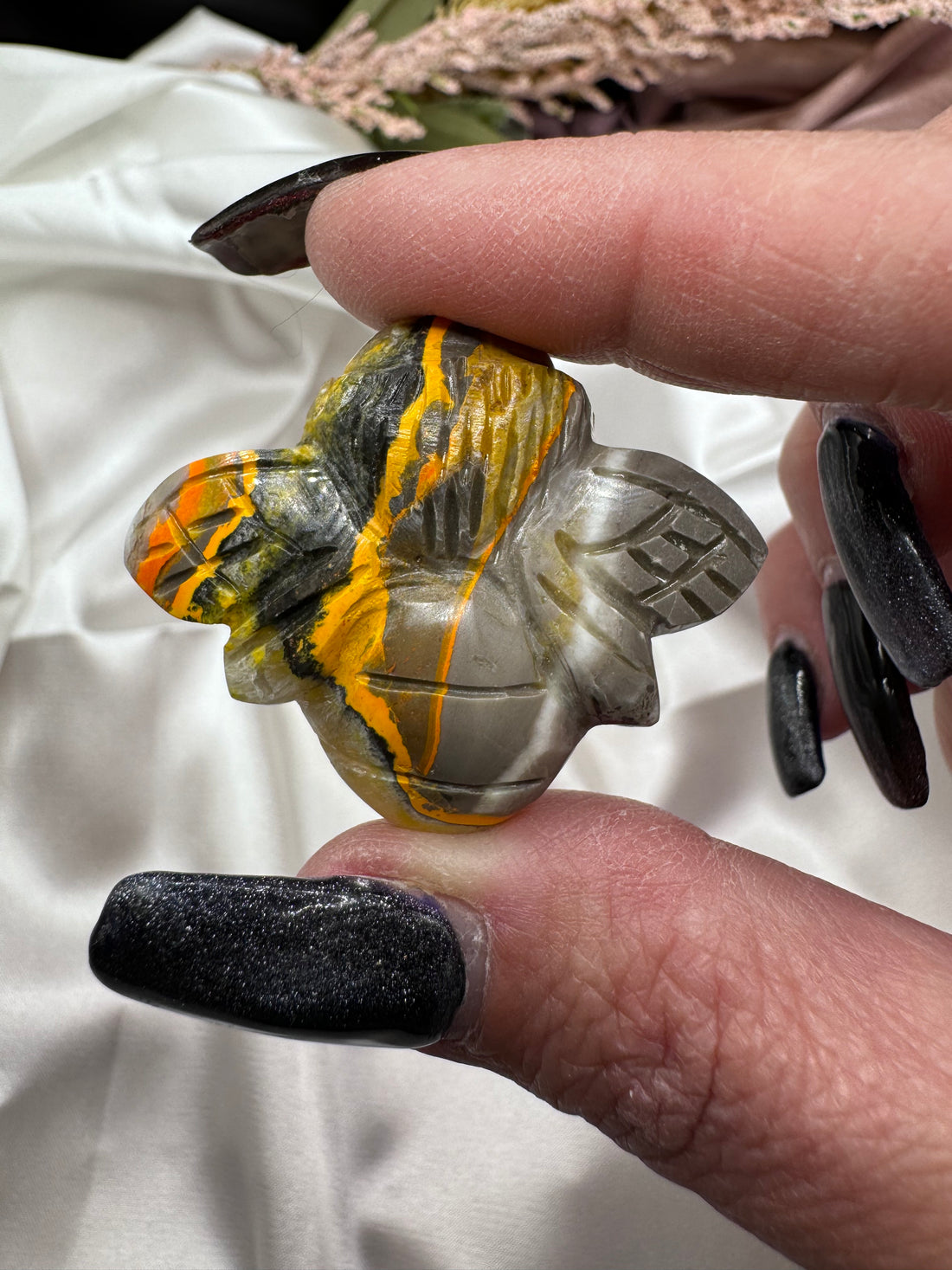 Bumblebee Jasper Bee Carving-Earth Fairy Holistics