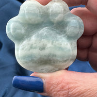 Caribbean Calcite Cat Paw Carving-Handmade Naturals Inc