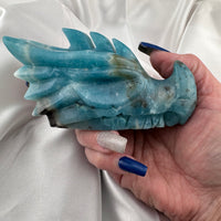 Caribbean Calcite Dragon Head Carving-Handmade Naturals Inc