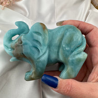 Caribbean Calcite Elephant Carving-Handmade Naturals Inc