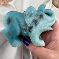 Caribbean Calcite Elephant Carving-Handmade Naturals Inc