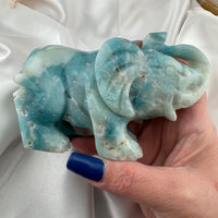 Caribbean Calcite Elephant Carving-Handmade Naturals Inc