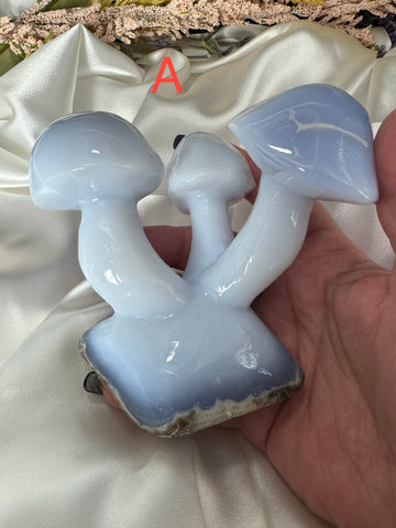 Chalcedony Double & Triple Mushrooms-Handmade Naturals Inc