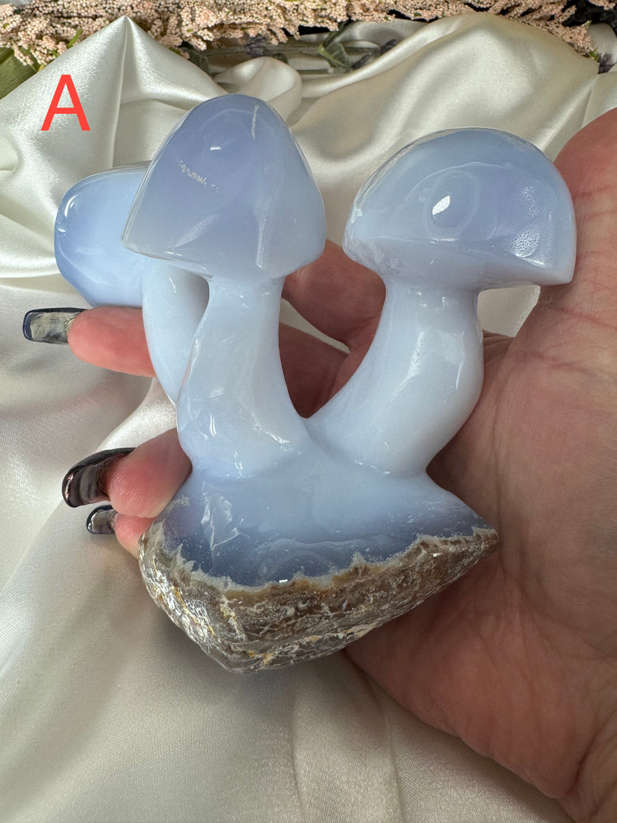 Chalcedony Double & Triple Mushrooms-Handmade Naturals Inc