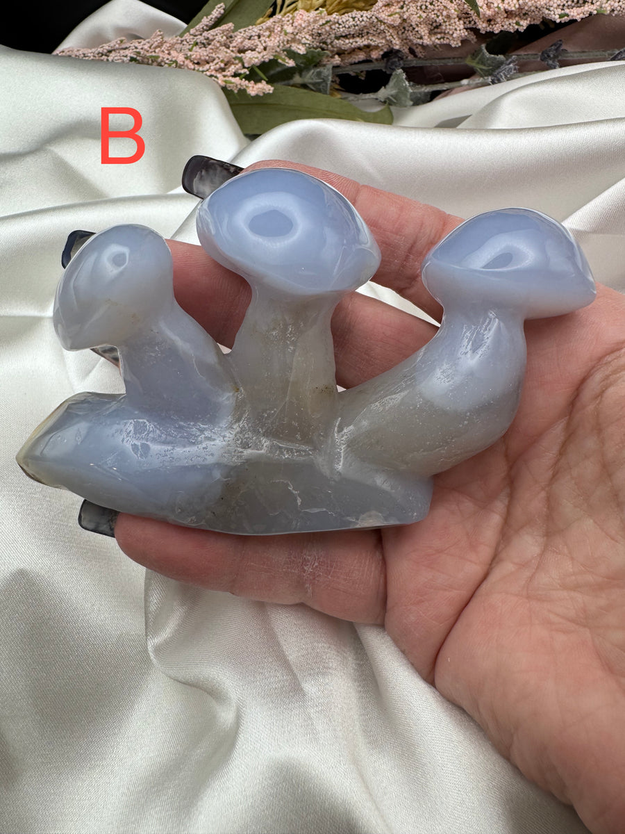 Chalcedony Double & Triple Mushrooms-Handmade Naturals Inc