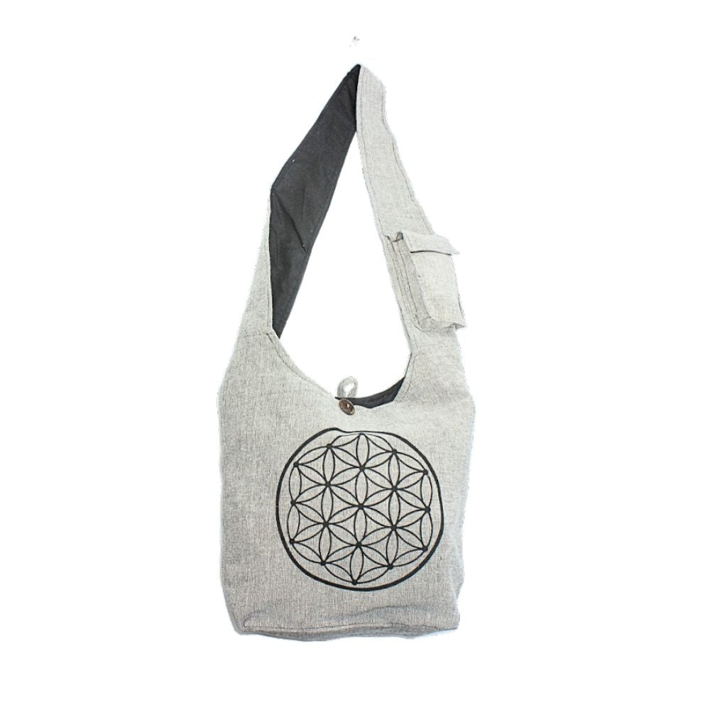 Cotton Shoulder Bag - Flower of Life-Earth Fairy Holistics