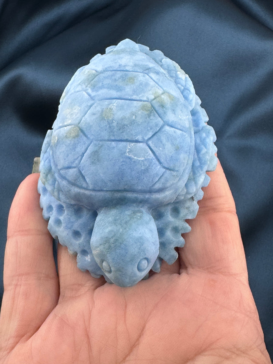 Dumortierite Sea Turtle Carving-Handmade Naturals Inc