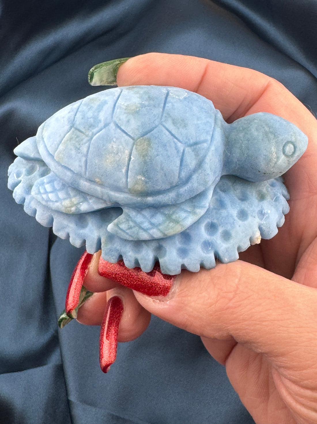 Dumortierite Sea Turtle Carving-Handmade Naturals Inc