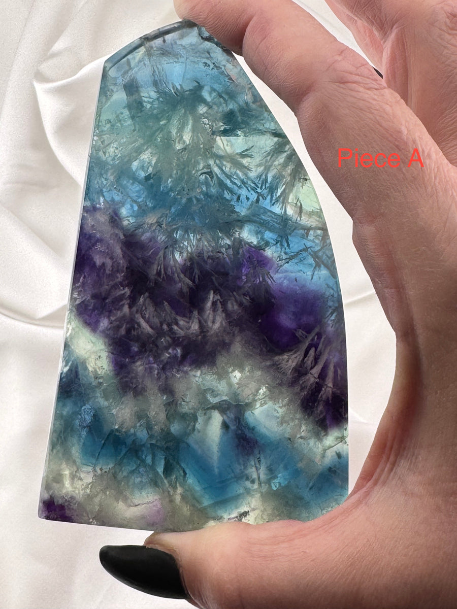 Feather Fluorite Slabs-Handmade Naturals Inc