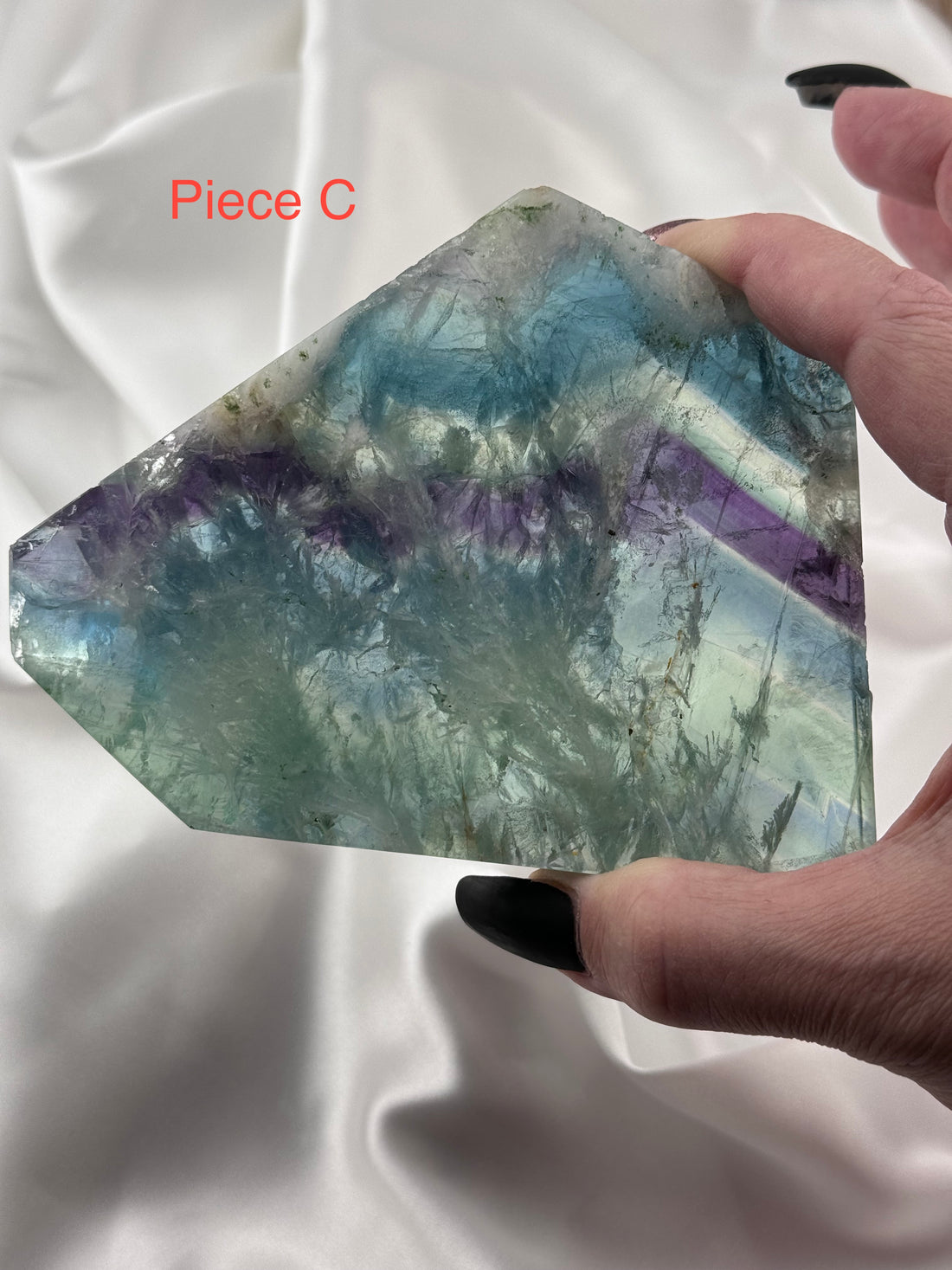 Feather Fluorite Slabs-Handmade Naturals Inc