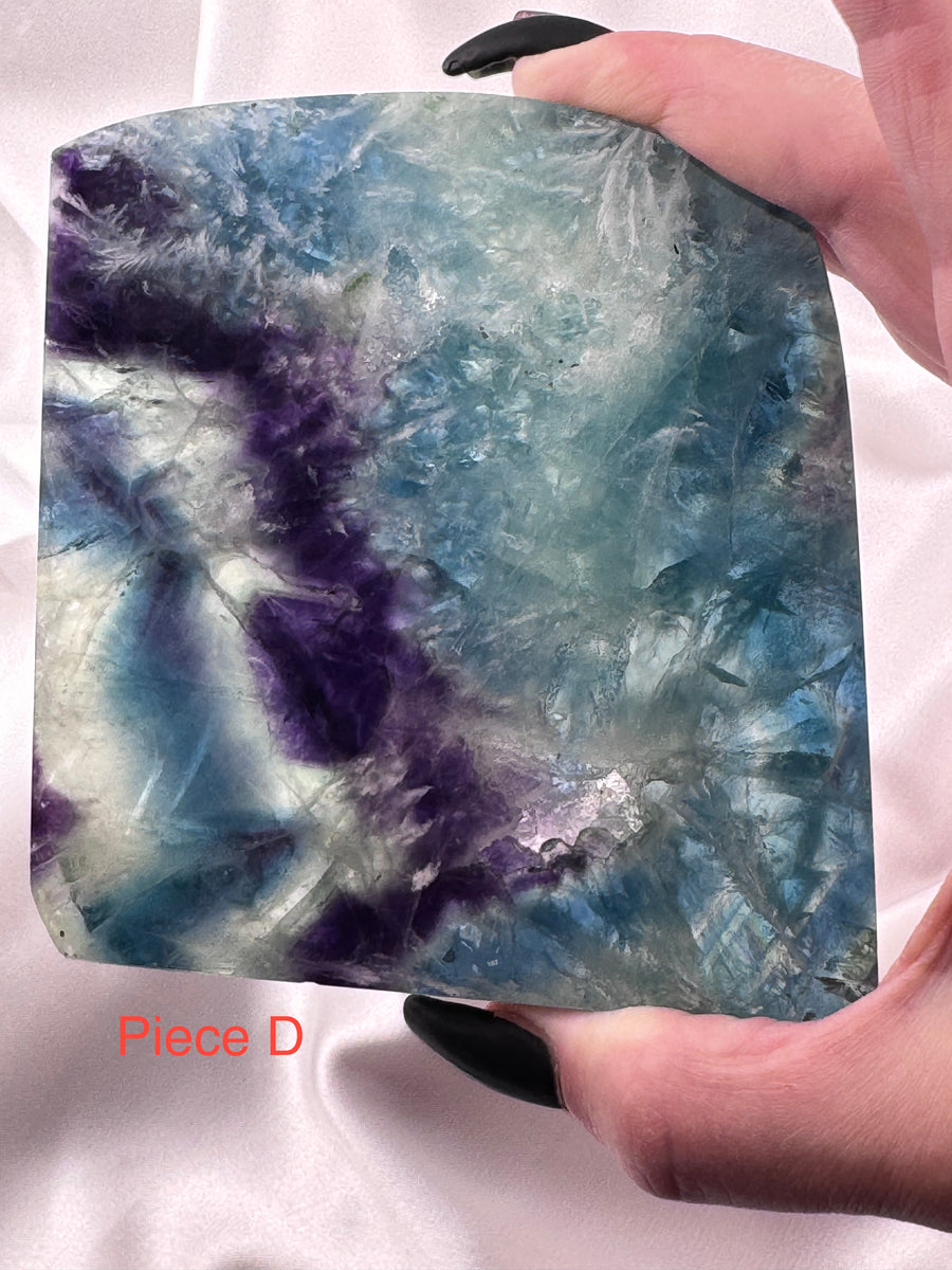 Feather Fluorite Slabs-Handmade Naturals Inc