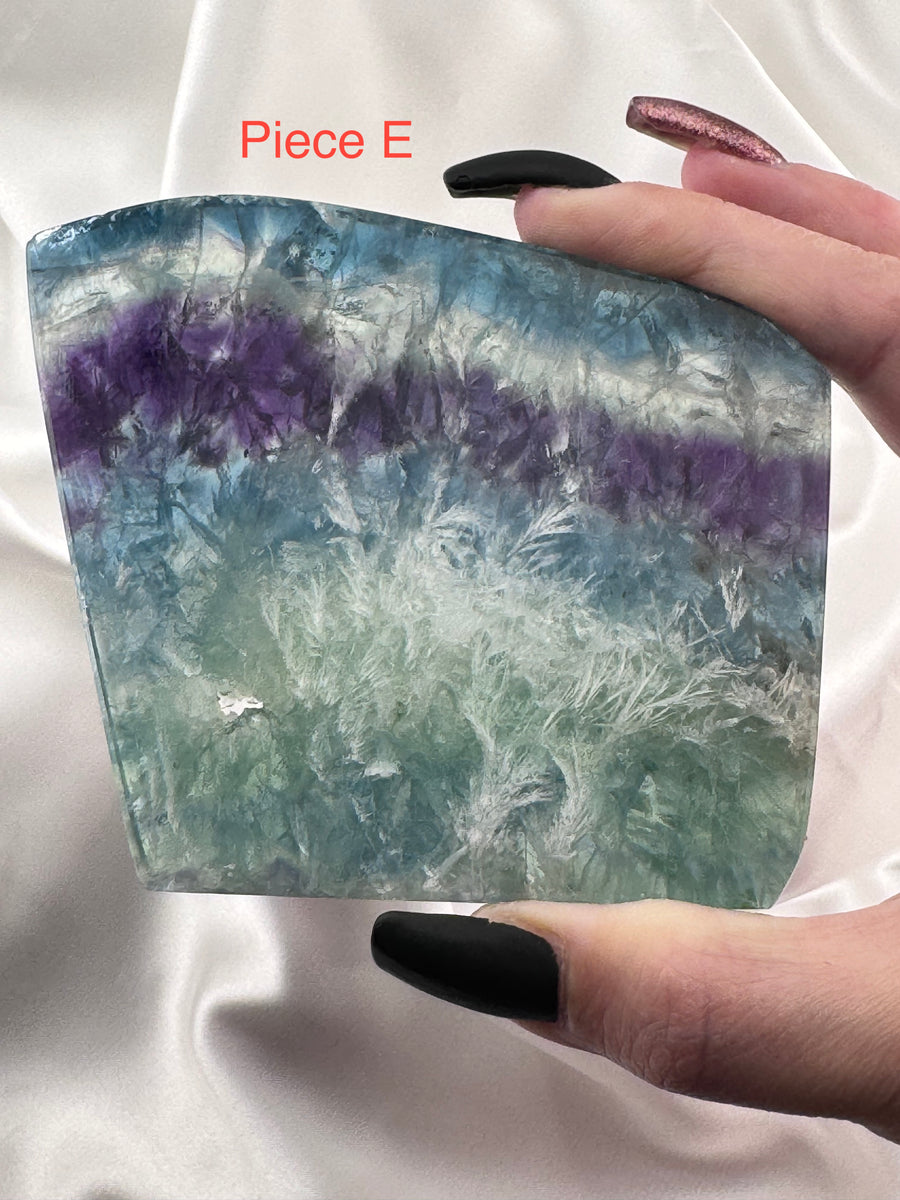 Feather Fluorite Slabs-Handmade Naturals Inc