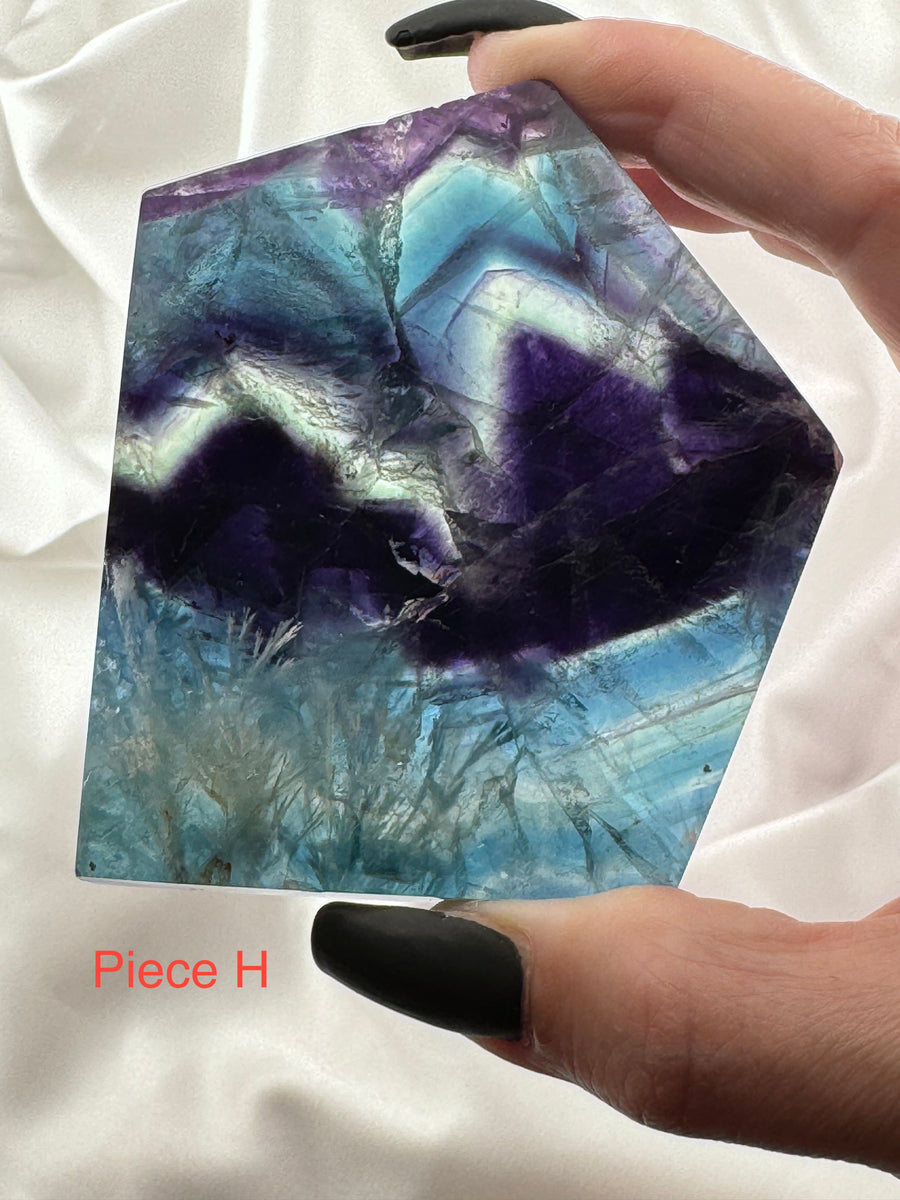 Feather Fluorite Slabs-Handmade Naturals Inc