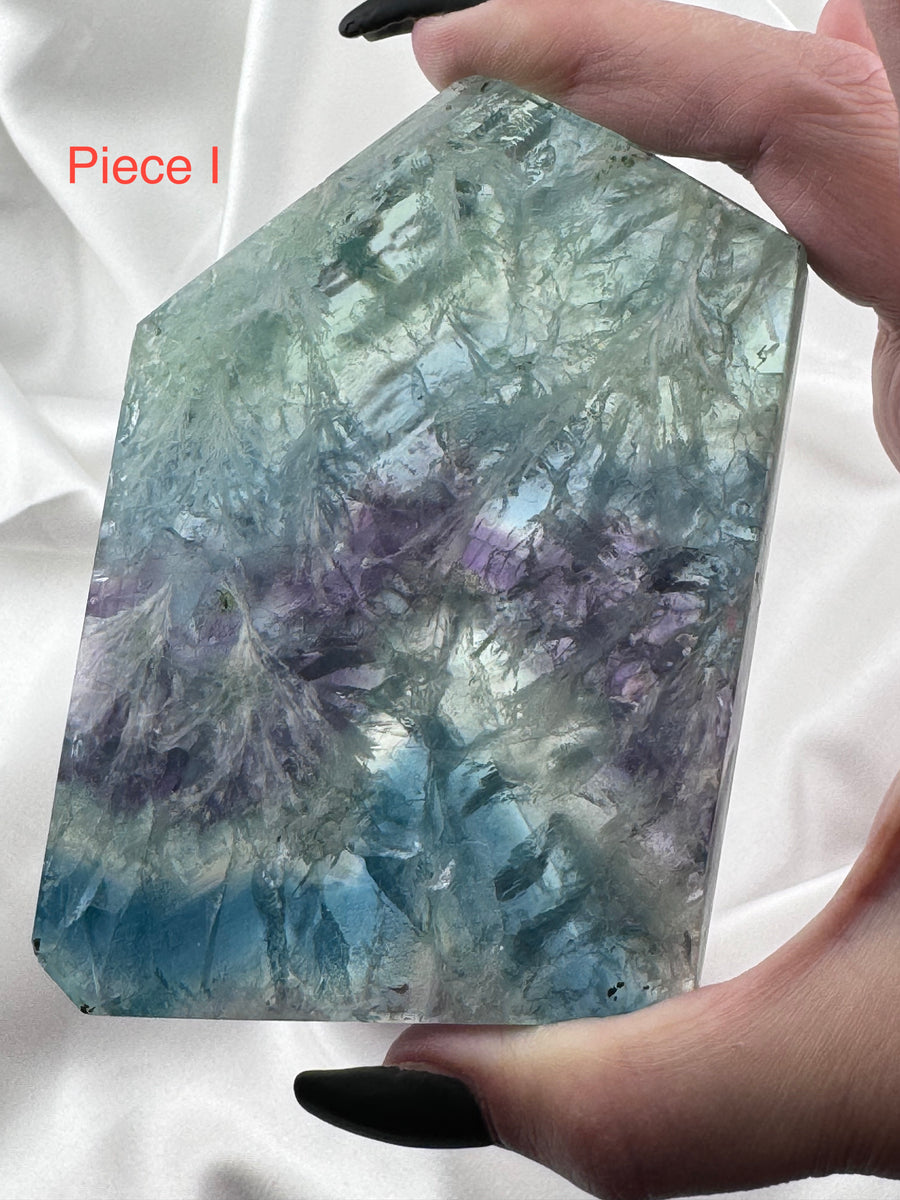 Feather Fluorite Slabs-Handmade Naturals Inc