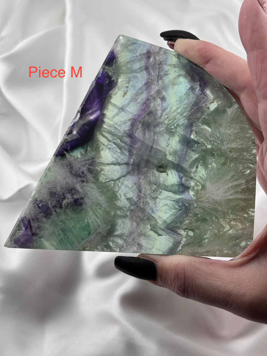 Feather Fluorite Slabs-Handmade Naturals Inc