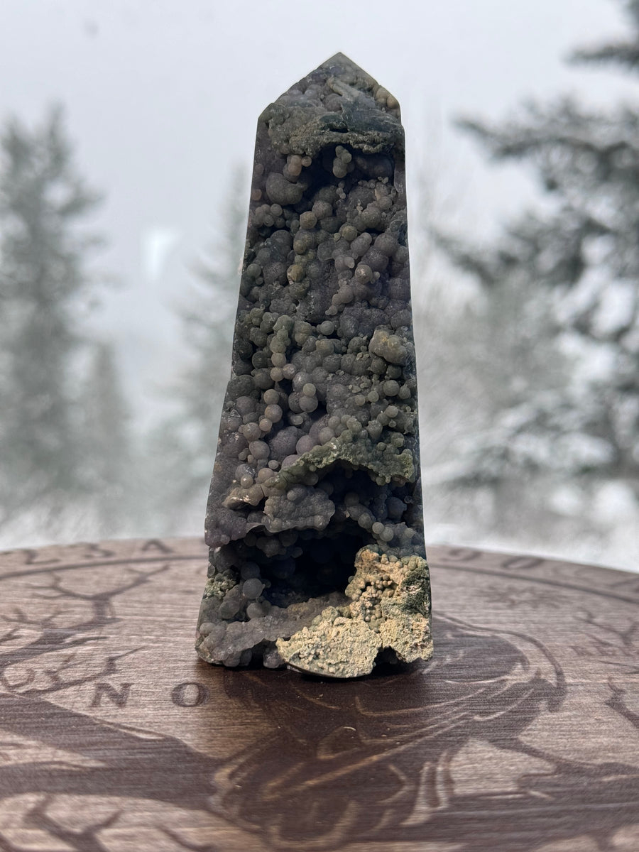 Grape Agate Obelisk Tower Point-Earth Fairy Holistics