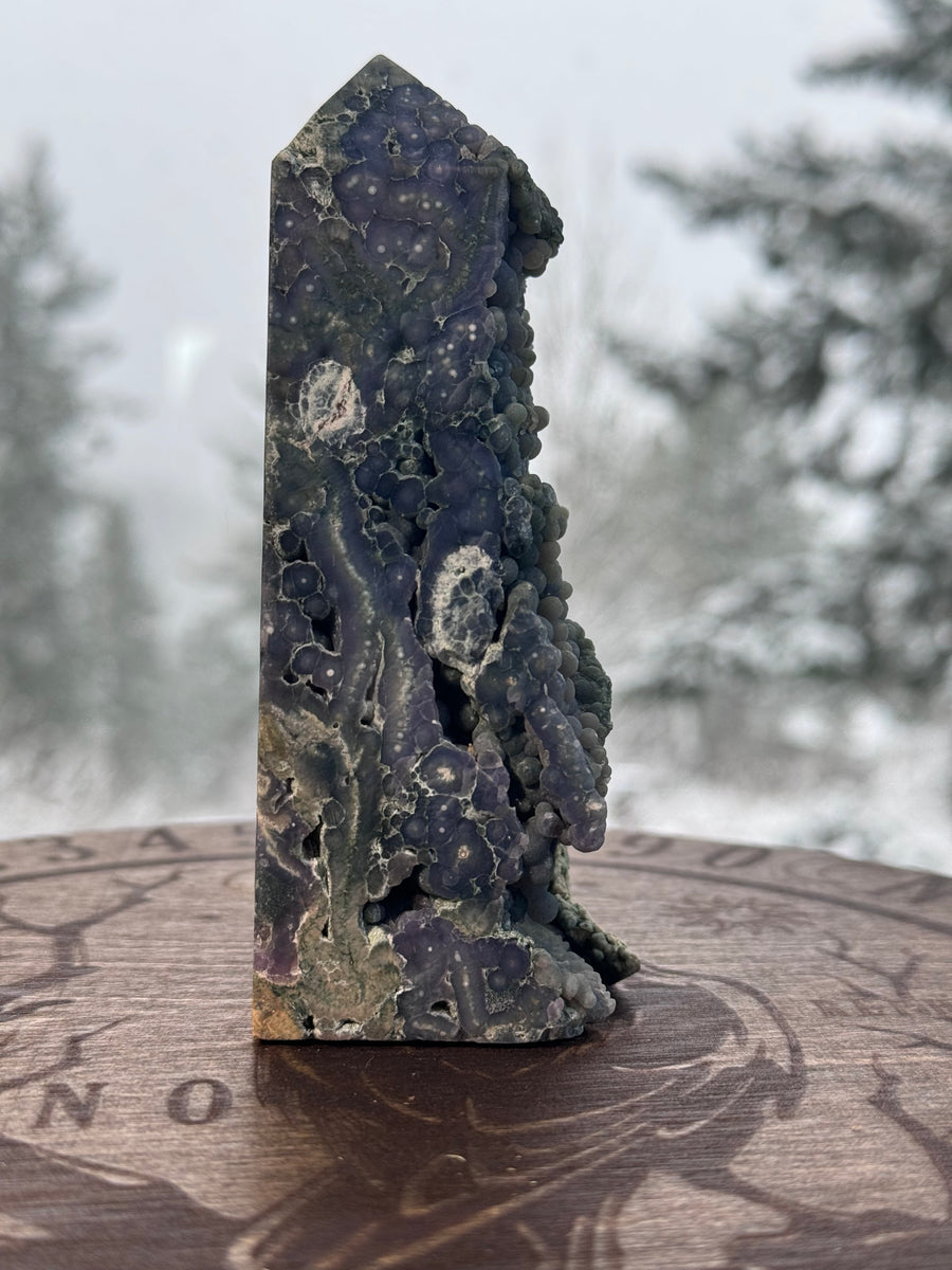 Grape Agate Obelisk Tower Point-Earth Fairy Holistics