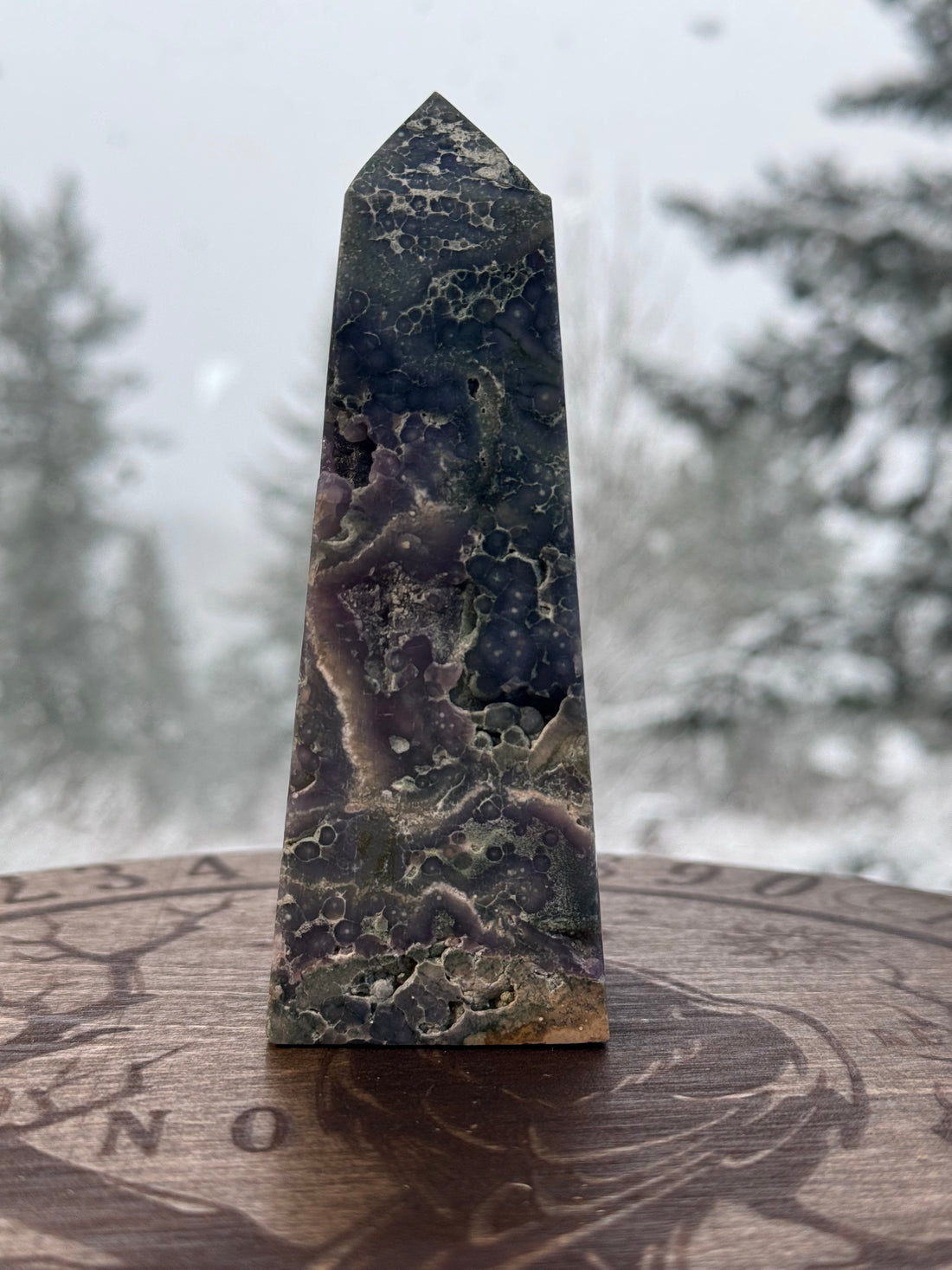 Grape Agate Obelisk Tower Point-Earth Fairy Holistics