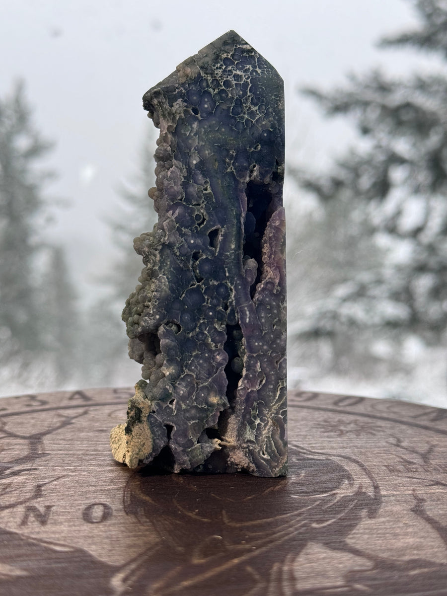 Grape Agate Obelisk Tower Point-Earth Fairy Holistics