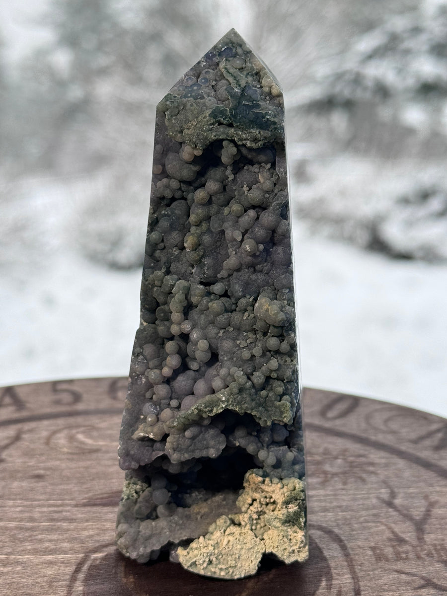 Grape Agate Obelisk Tower Point-Earth Fairy Holistics