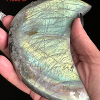 Labradorite Moon With Stand-Earth Fairy Holistics