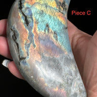 Labradorite Moon With Stand-Earth Fairy Holistics