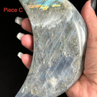 Labradorite Moon With Stand-Earth Fairy Holistics